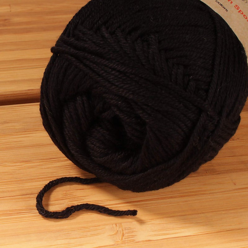 BambooMN JubileeYarn Bamboo Cotton Sport Yarn - 50g/Skein - Midnight Black - 4 Skeins - Image 3